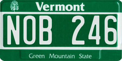 VT license plate NOB246