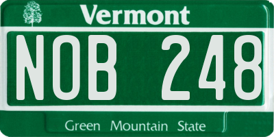 VT license plate NOB248