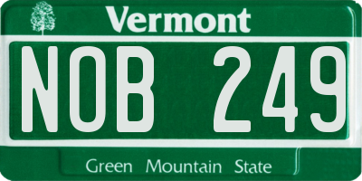 VT license plate NOB249