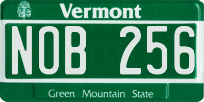 VT license plate NOB256
