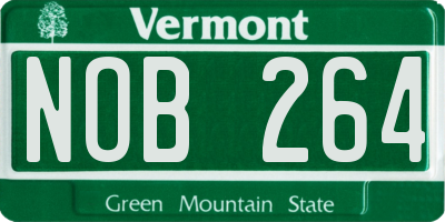 VT license plate NOB264
