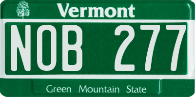 VT license plate NOB277