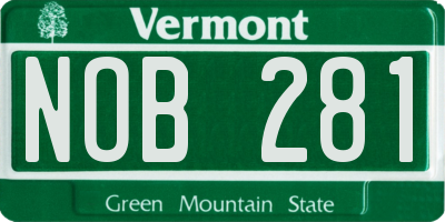 VT license plate NOB281