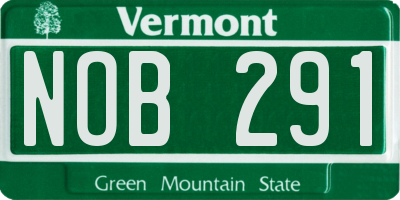 VT license plate NOB291