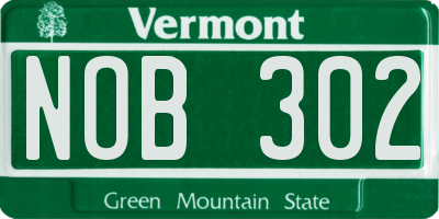 VT license plate NOB302
