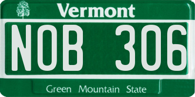 VT license plate NOB306