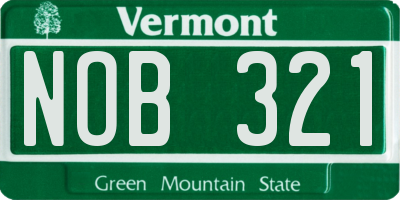VT license plate NOB321