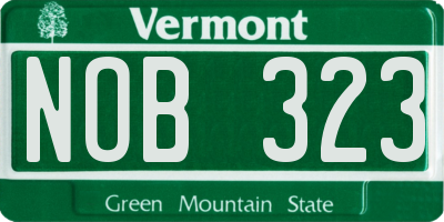 VT license plate NOB323