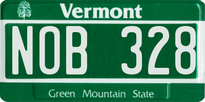 VT license plate NOB328