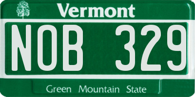 VT license plate NOB329