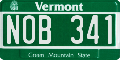 VT license plate NOB341