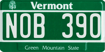 VT license plate NOB390
