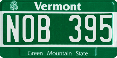 VT license plate NOB395