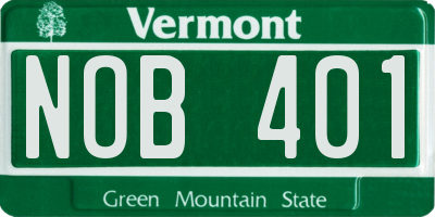 VT license plate NOB401