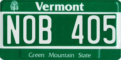 VT license plate NOB405