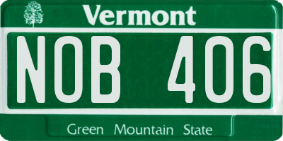 VT license plate NOB406