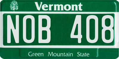 VT license plate NOB408