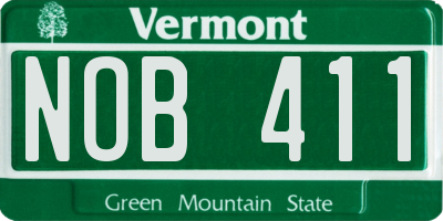 VT license plate NOB411