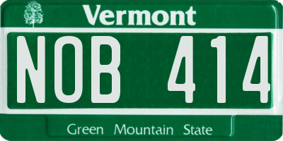 VT license plate NOB414