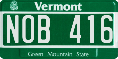 VT license plate NOB416