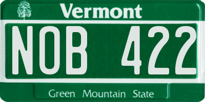 VT license plate NOB422