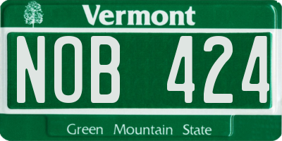 VT license plate NOB424