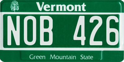 VT license plate NOB426