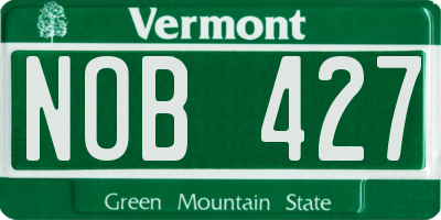 VT license plate NOB427
