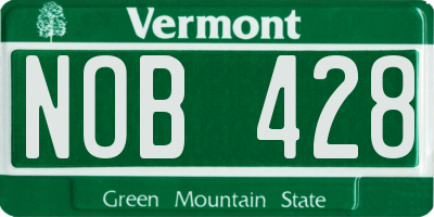 VT license plate NOB428