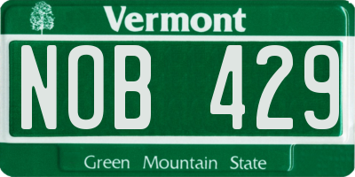 VT license plate NOB429