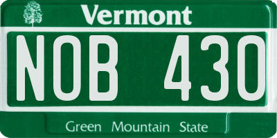 VT license plate NOB430