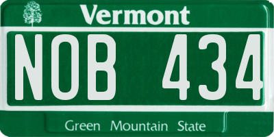 VT license plate NOB434