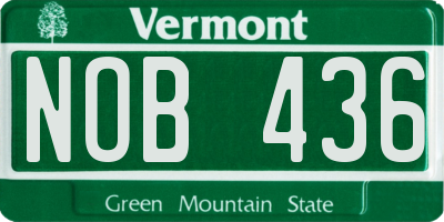 VT license plate NOB436