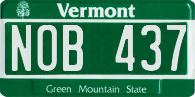 VT license plate NOB437