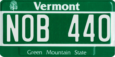 VT license plate NOB440