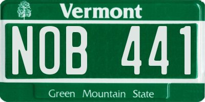 VT license plate NOB441