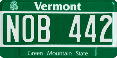 VT license plate NOB442