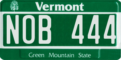 VT license plate NOB444