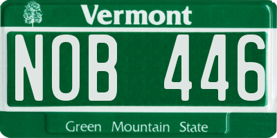 VT license plate NOB446