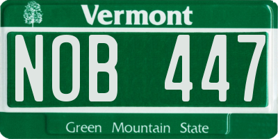 VT license plate NOB447