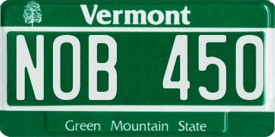 VT license plate NOB450