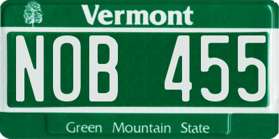 VT license plate NOB455