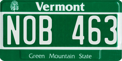 VT license plate NOB463