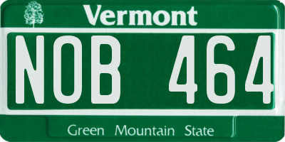 VT license plate NOB464