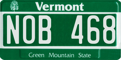 VT license plate NOB468