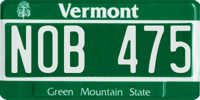 VT license plate NOB475