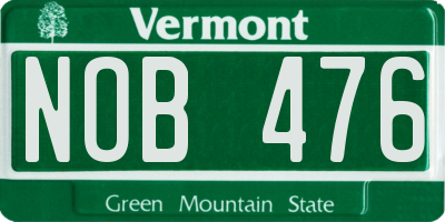 VT license plate NOB476