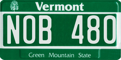 VT license plate NOB480