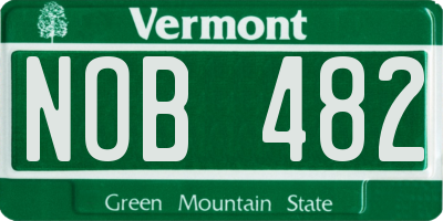 VT license plate NOB482