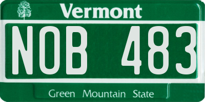 VT license plate NOB483